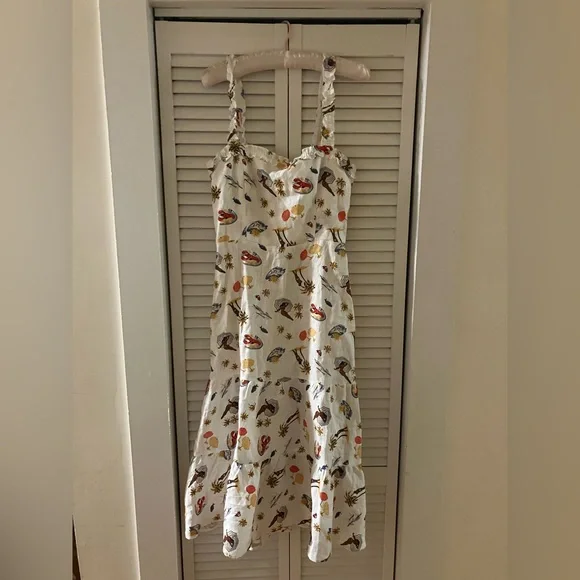 lobster linen dress Women's Casual Fashion Lobster Print Linen Spaghetti Strap Maxi Dress,  Sleeveless Flowy Beach Vacation Sundress for Summer Travel Resort Wear